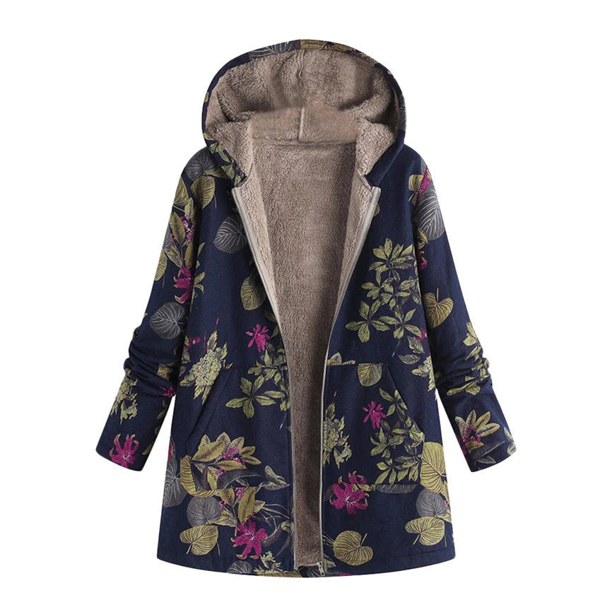 Eloria | Women’s Winter Floral Hooded Coat